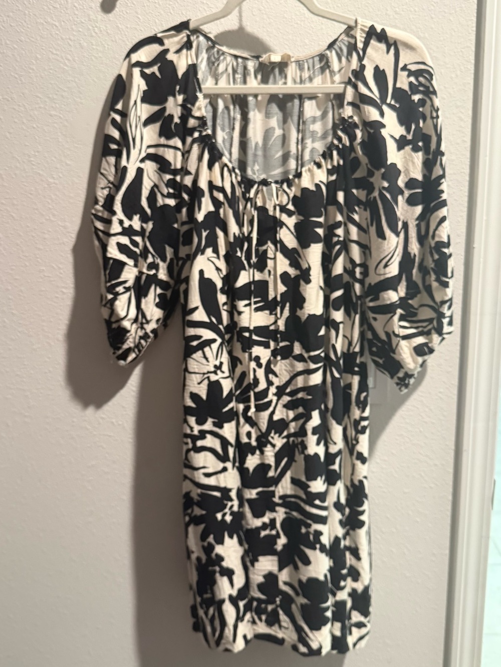 Umgee Black and White Floral Mini Dress